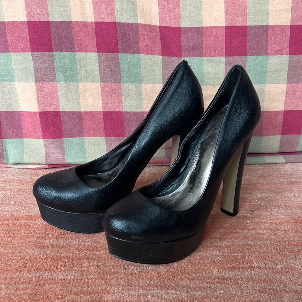 Black Patent Leather Platform High Heels